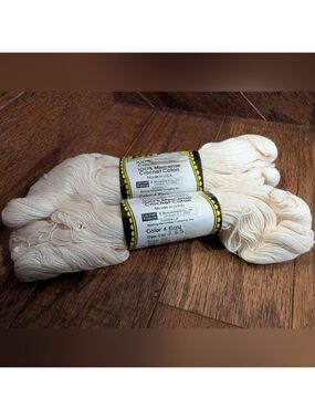 Vintage Lily Daisy Mercerized Cotton Yarn 2x 350 Yard Skiens Color Ecru. Size 20